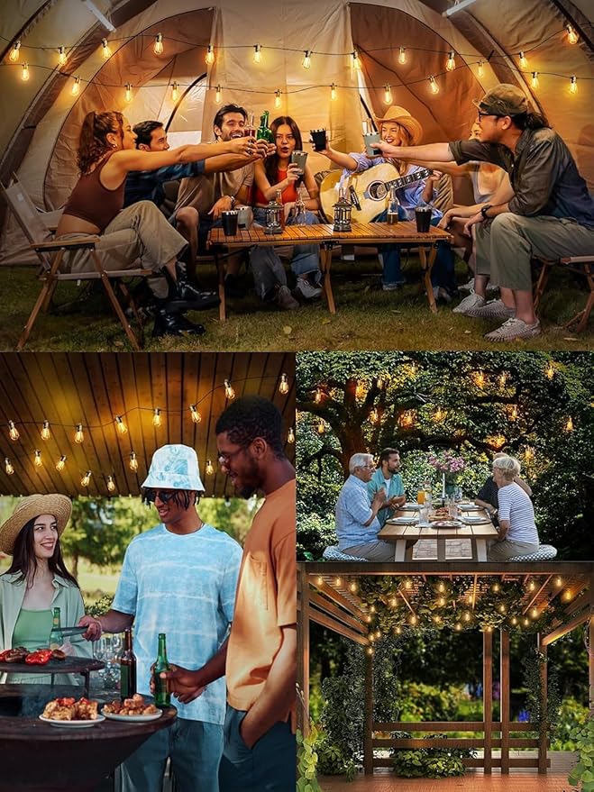 String Lights 300 FT Waterproof LED Warm White Outdoor Patio