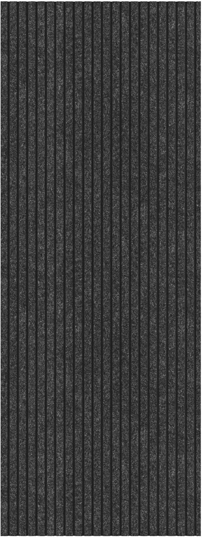 Ottomanson 2'7" x 8' Hallway Runner with Scraper Pile - Extra Durable Non-Slip Rug Mat for Indoor & Outdoor Use - Ideal for Kitchen, Entryway & Garage - High-Traffic Carpet, Black