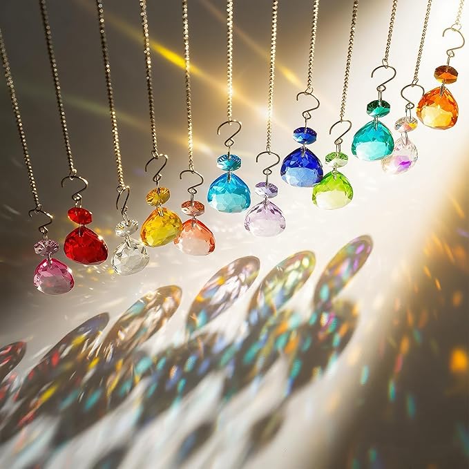 H&D HYALINE & DORA 3Inch Crystal Suncatcher Bauhinia Prisms Pendants 10Pcs Chandelier Crystals Replacement Hanging Sun Catcher Beads for DIY Arts Crafts Decor (Clear)