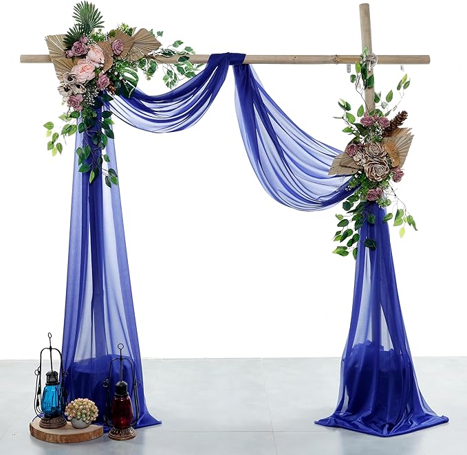 Fabric Sheer Chiffon in Royal Blue, 3 Panels 30 Inch x 20 Ft