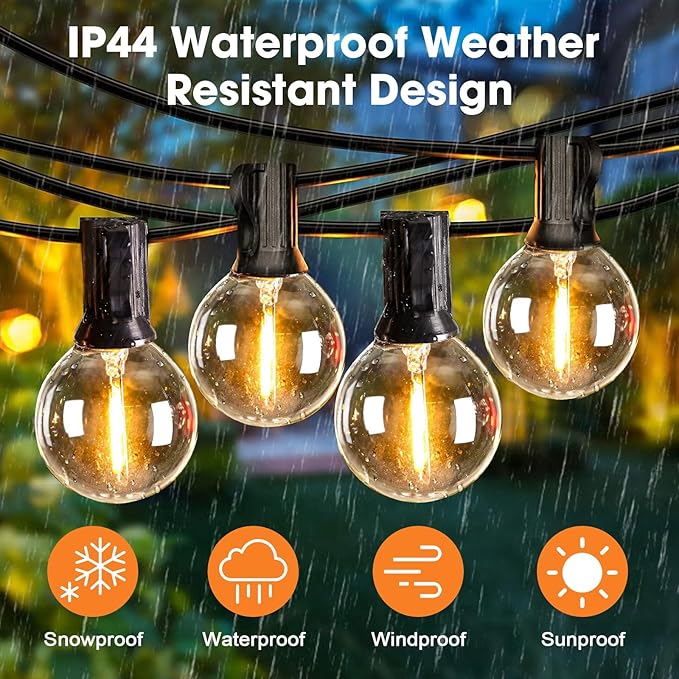 LED Edison Bulbs, 50 Pack Dimmable G40 Clear E12 Base