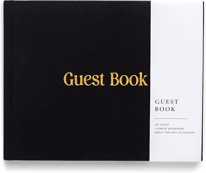 Guestbook with Linen Hardcover and Polaroid-Friendly Pages