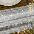 Silver Gauze Table Runner 120 Inch 10FT, 3Pcs – White – 120in