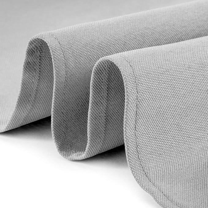 Lann's Linens - 10 Premium 90" x 156" Tablecloths for Wedding/Banquet/Restaurant - Rectangular Polyester Fabric Table Cloths - Silver