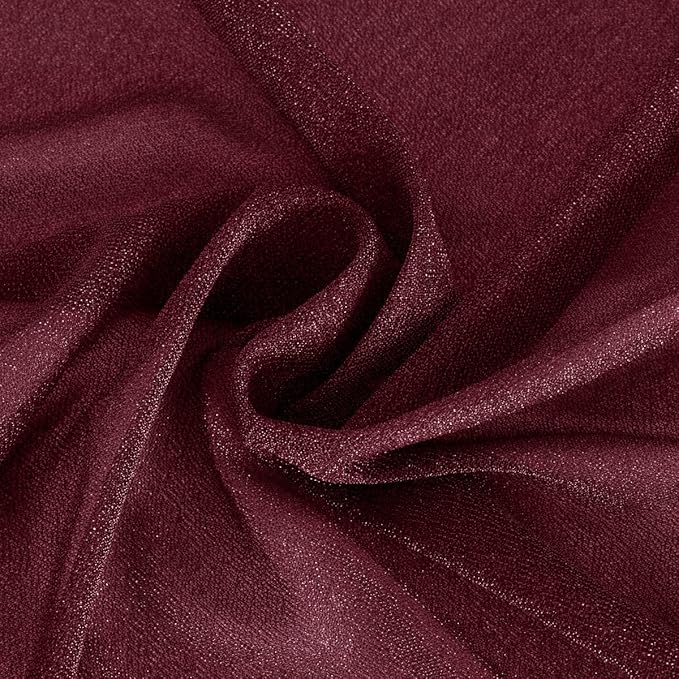 Burgundy Red Fall Thankgiving Elegant Arch Draping Fabric 2 Panels Outdoor 29" × 20Ft Sheer Chiffon Curtain Drapes for Wedding Ceremony Birthday Party Garden Brunch