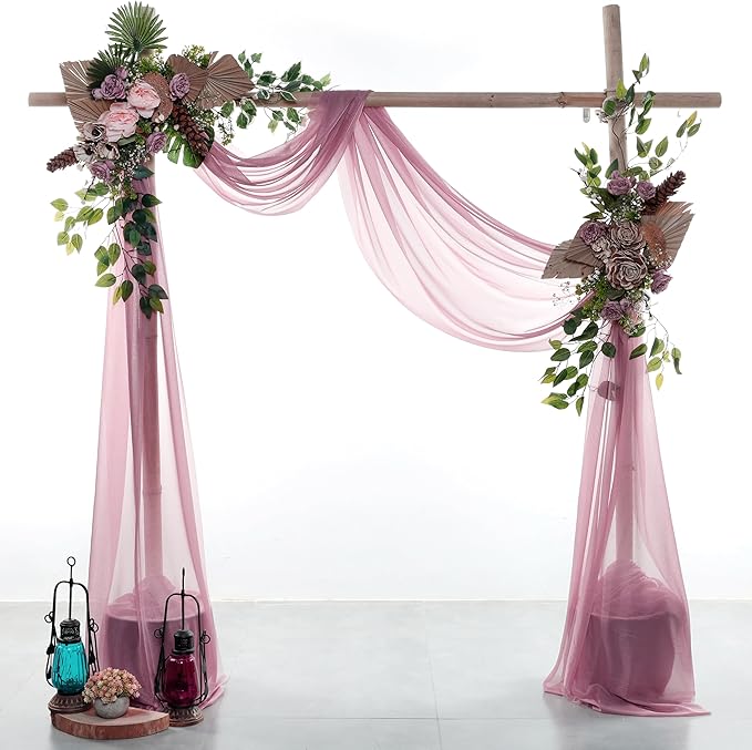 Backdrop Fabric Mauve Sheer Chiffon, 30 Inch x 40 Ft Panel