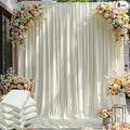 40×12ft Wrinkle Free Ivory Backdrop Curtain for Wedding Parties, 8 Panels 5×12ft Long Soft Silky Polyester Backdrop Drapes Cream Photo Back Drop Curtains for Party Photography Background Cloth
