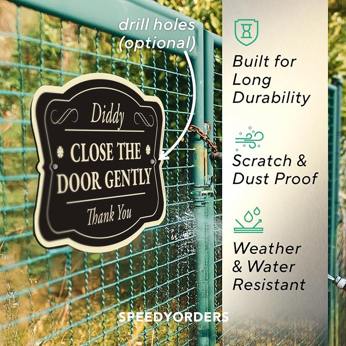 Custom Outdoor Decorative Metal Sign, Personalized Aluminum Sign, 14x10 In, Black Charcoal