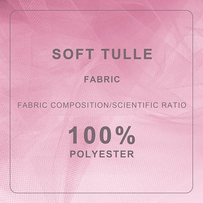 Pink Tulle Fabric Roll Spool Bolt (54 Inch by 40 Yards) Large Tulle Wedding Party Decoration, Tutu Skirt, Table Runner, Gift Wrapping, Bridal Shower, Soft & Drape (Pink)