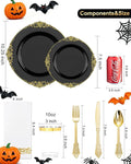 Plastic Plates, 350PCS – Black – Black Plastic