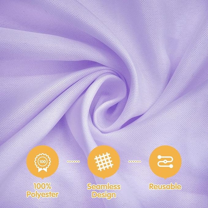 BRILLMAX 10 Pack Lavender Tablecloths for 8 Foot Rectangle Tables 60 x 126 Inch - 8ft Rectangular Bulk Linen Polyester Fabric Washable Cloth Cover for Wedding Reception Banquet Birthday Party