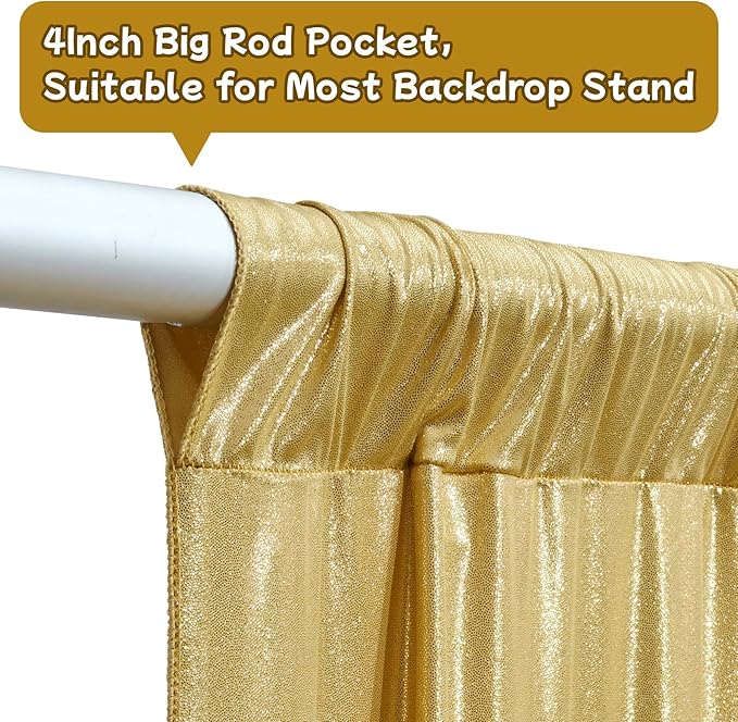 20x10ft Thick Gold Glitter Backdrop Curtain Panels for Parties, Wrinkle Free Sparking Sequin Backdrop Drapes, 4 Panels 5x10ft Shimmer Photo Back Drop Cloth for Wedding Birthday Photography