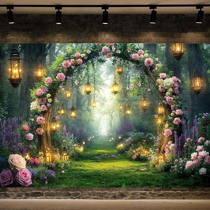 6x4ft Purple Flower Wedding Photography Backdrop Lavender Floral Wedding Bridal Photography Backdrop Anniversary Birthday Baby Shower Girl Party Banner Photo Booth Props Background Wall Decor