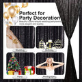 Black Sequin Backdrop Curtain, 10x10 ft Glitter Photo Backdrop with Rod Pocket