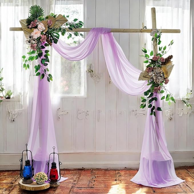 MDS Halloween Chiffon Draping Fabric - 1 Panel, 30" Wide x 40ft Long - Sheer Spooky Arbor & Canopy Drapery for Haunted House Backdrops, Party Ceilings, DIY Costumes & Themed Events - Orchid