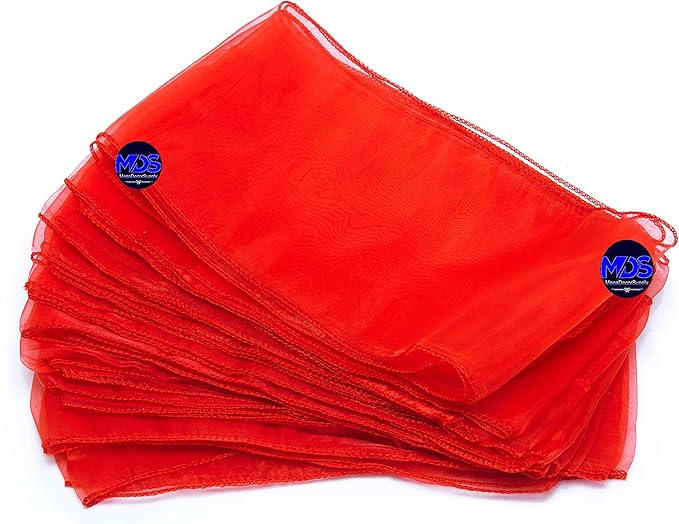 MDS Pack of 250 PCS Organza Chair Sashes Wider Dining Chair Bows Ribbon Tie Back for Wedding Party Birthday Bridal Shower Reception Event Banquet Home Chair Cover Decoration - Red
