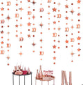 Rose Gold 10th Birthday Decorations Number 10 Circle Dot Twinkle Star Garland Metallic Hanging Streamer Bunting Banner Backdrop for Girls Boys Ten Year Old Birthday 10th Anniversary Party Supplies
