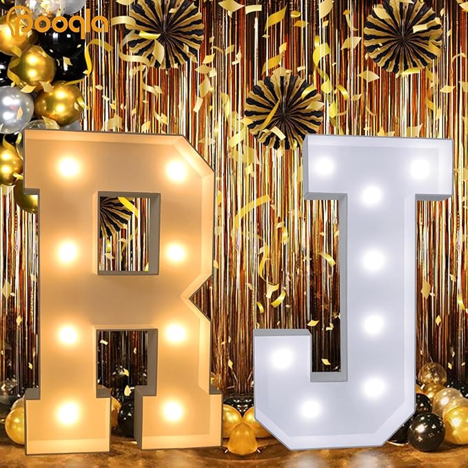 Light Up Marquee Letter Decoration, 3 FT Foam Frame with LED, Letter D