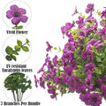 Artificial Flowers Faux Boxwood Greenery in Purple, Plastic, 16 Bundles