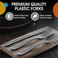 Plastic Cutlery Set, 300 Pieces in Silver with Forks, Spoons and Knives