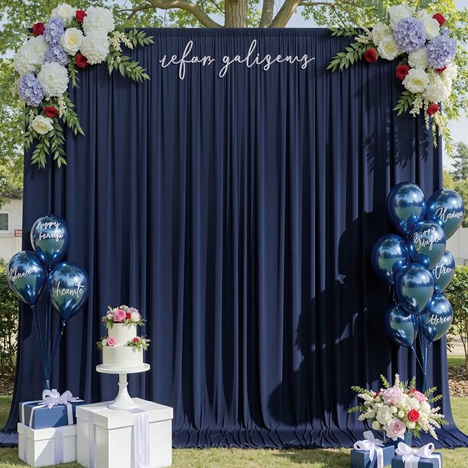 20ftx10ft Navy Blue Backdrop Curtains for Party Background, Wrinkle Free Navy Photo Curtains Backdrop Drapes 4 Panels Back Drop Cloth for Wedding Birthday Photography Baby Shower Decor