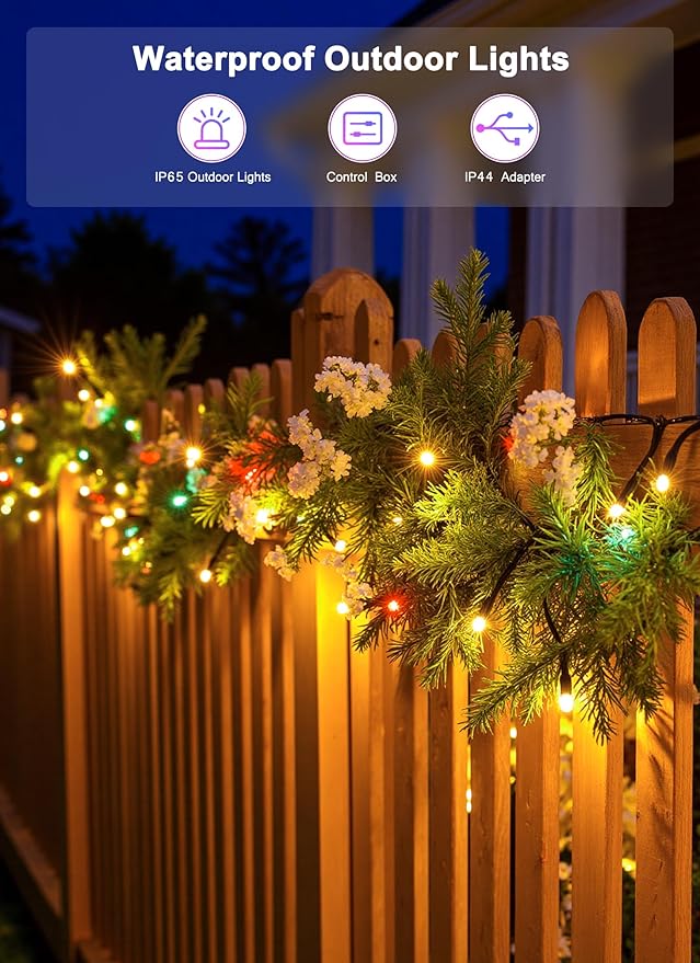 String Lights 250 LED 82 FT RGB Color Changing with App and Remote Control