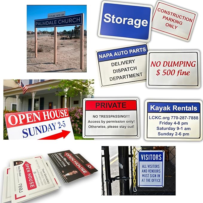 Custom Signs Outdoor Metal for Home Office Business, Personalized, Door, Porch, Delivery, Man Cave, Shop, Garage, Street. For Outside or Inside Use. Our Metal Signs Are UV Printed Solid Aluminum (12x18 inches, Header Box)