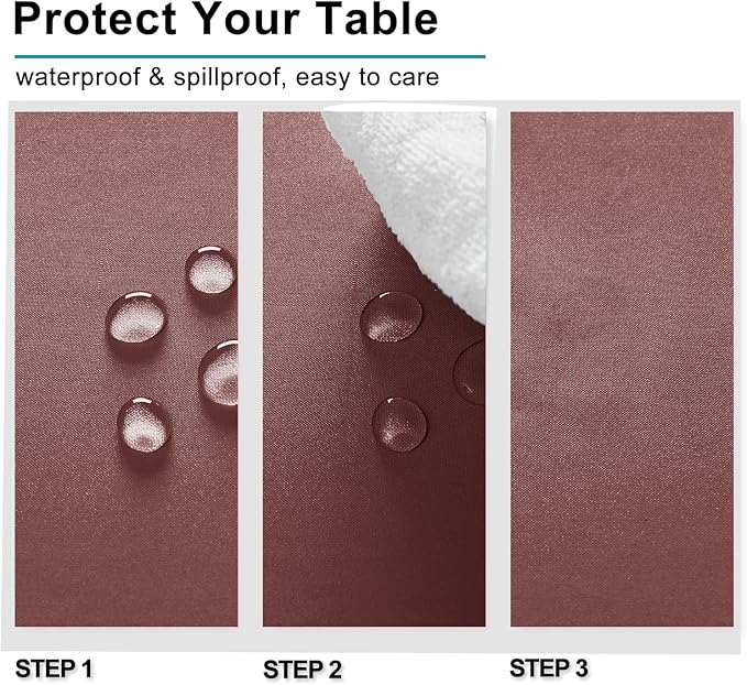 Hiasan Dusty Rose Tablecloth for Rectangle Tables - Waterproof Washable Polyester Fabric Table Cloth for Buffect Dining Birthday Party, 54 x 108 Inch