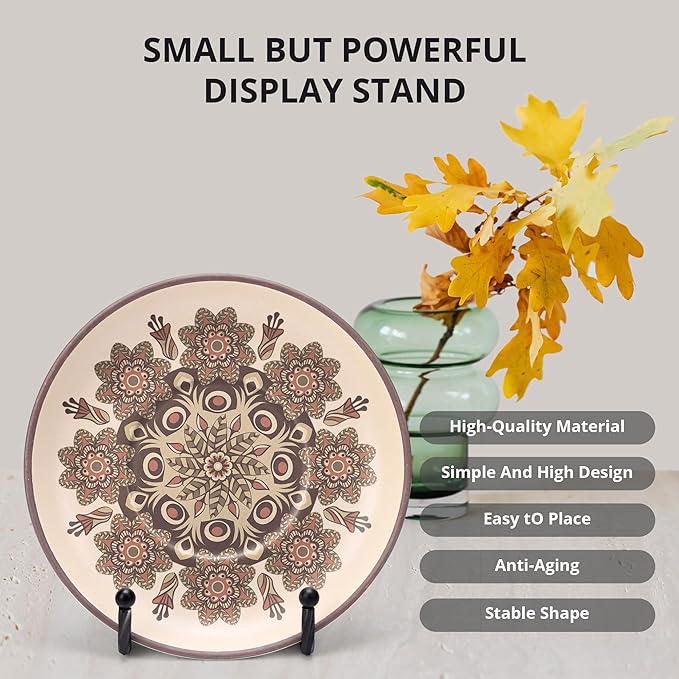 3 Pack 6inch Picture Stands for Display, Black Metal Plate Stands for Display - Decorative Plate Stand, Plate Holder Display Stand, Picture Frame Stand - Plate Display Stands for Picture Stand