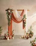 Artificial Flower Arrangements 4 Pack, Terracotta Fall Wedding Centerpieces
