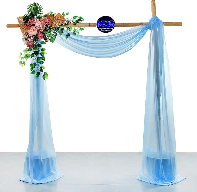 MDS Halloween Chiffon Draping Fabric - 2 Panel, 30" Wide x 40ft Long - Sheer Spooky Arbor & Canopy Drapery for Haunted House Backdrops, Party Ceilings, DIY Costumes & Themed Events - Turquoise