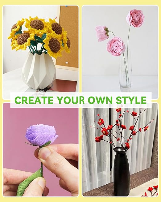 100 PCS FIVEIZERO 18 Gauge Brown Floral Wire Stems for Artificial Flower Making,Florist Wire,Flower Wires for Crafts,Alambre para Flores for Wreaths, Flower Arrangements and DIY Projects
