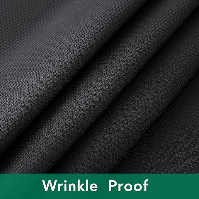 Biscaynebay Textured Fabric Tablecloths 52x70 Rectangular, Black Water Resistant Spill Proof Tablecloths for Dining, Kitchen, Wedding and Parties, Machine Washable