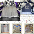 Sequin Backdrop Curtain, 10 x 10 Ft Silver Glitter Photo Backdrop