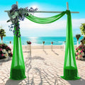 MDS Halloween Chiffon Draping Fabric - 2 Panel, 30" Wide x 40ft Long - Sheer Spooky Arbor & Canopy Drapery for Haunted House Backdrops, Party Ceilings, DIY Costumes & Themed Events - Green