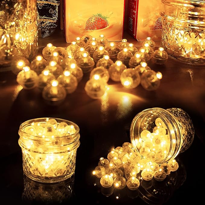 Aogist 200pcs Warm White Balloon Light,Long Standby Time Waterproof Mini Ball Light,Round LED Flash Lamp for Paper Lantern Balloon Party,Wedding,Birthday,Festival,New Year and Christmas Decorative