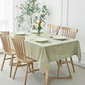 maxmill Flaxy Faux Linen Table Cloth with 2-Tone Slubby Texture Wrinkle Resistant Anti-Shrink Soft Tablecloth for Kitchen Dining Tabletop for Buffet Banquet Parties Rectangle 52 x 70 Inch Sage