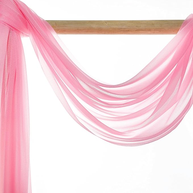 Backdrop Fabric Panel, Coral Sheer Chiffon, 30 In x 40 Ft