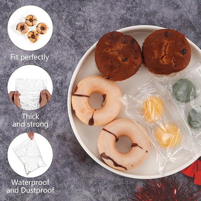 200 Pcs 6''x 9'' Clear Resealable Cello/Cellophane Good for Bakery,Adhesive Treat, Candle, Soap, Cookie Poly Bags