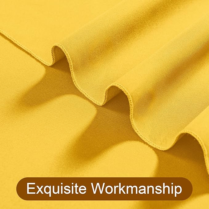 DWCN 10x7 FT Backdrop Curtains for Parties, Photography Backdrop Drapes with Rod Pockets for Wedding Decorations Stage Birthday Family Gatherings, 2 Panels 5ft x 7ft, Yellow