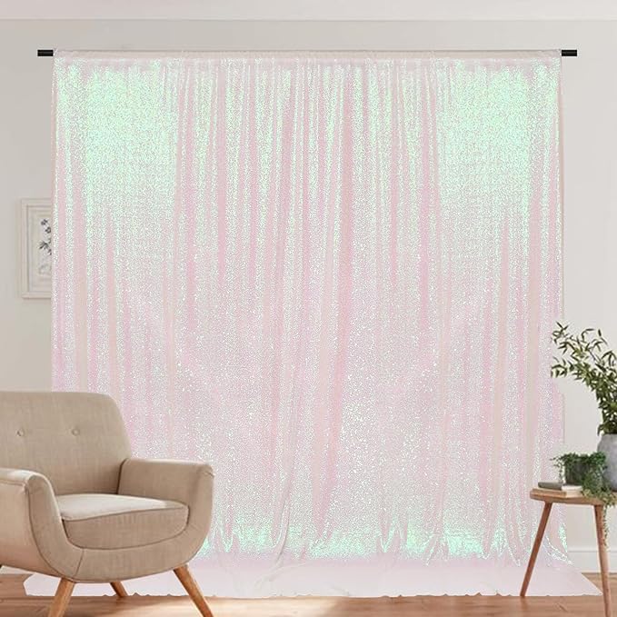 Backdrop, Iridescent Sequin, 6 x 6 Ft for Photography and Parties