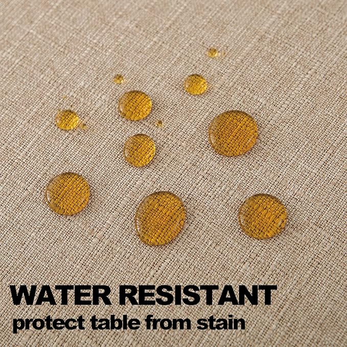 NLMUVW Linen Tablecloth Rectangle 8 Foot Burlap Textured Oblong Table Cloth Water Resistant Farmhouse Table Cover for Kitchen Dining Coffee, 54 x 120 Inch