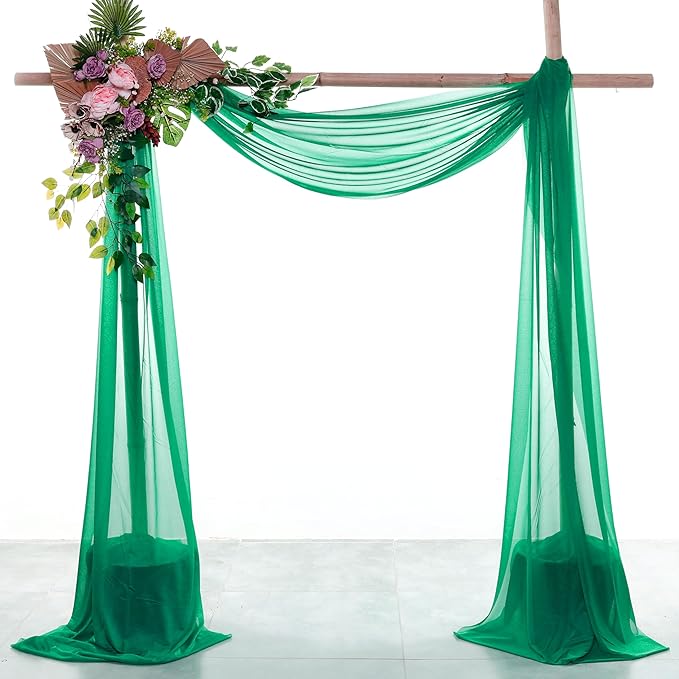 Backdrop Fabric Sheer Chiffon Emerald 30 Inch x 50 Feet