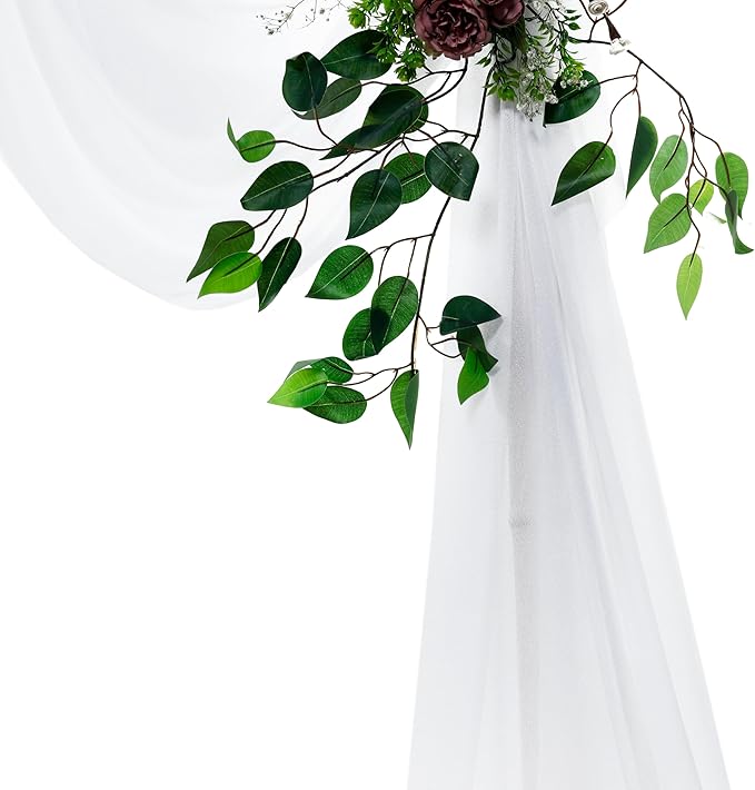 Fabric, 30 Inch x 40 Ft White Sheer Chiffon for Wedding Arches