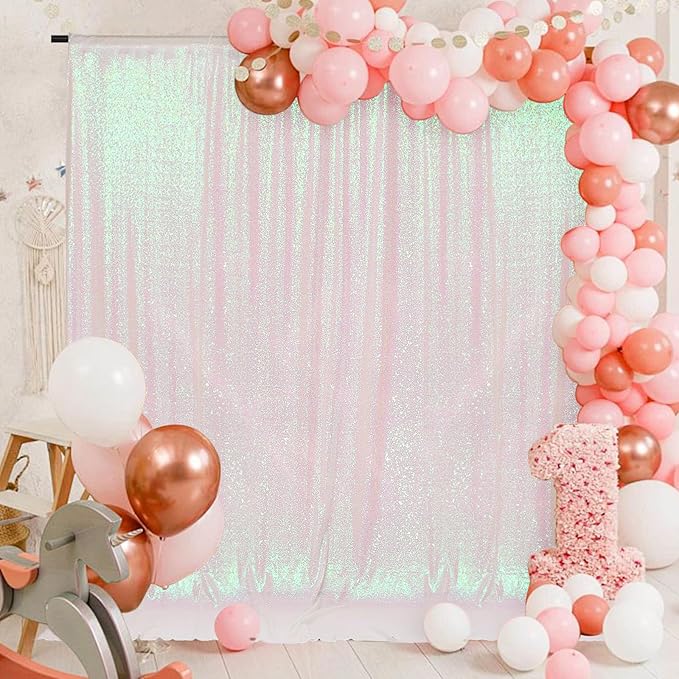 Backdrop, Iridescent Sequin, 6 x 6 Ft for Photography and Parties