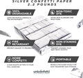 Confetti - Silver Paper, 2 lbs Biodegradable Bulk Pack