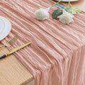 Asee'm Cheesecloth Table Runner 120 Inches Dusty Pink Boho Gauze Cheese Cloth Runner 10FT Rustic Sheer Fall Table Runners for Thanksgiving Wedding Baby Shower Holiday Party Decoration