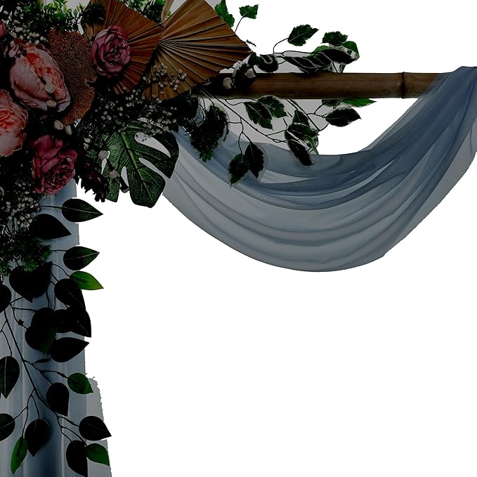 Backdrop Sheer Chiffon Fabric Panel 30 in x 40 ft Dusty Blue