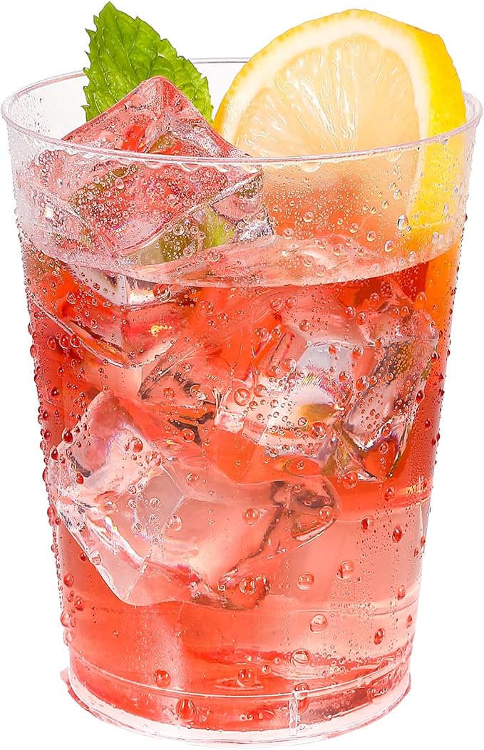 Disposable Plastic Cups, 10 oz Clear, 100 Count