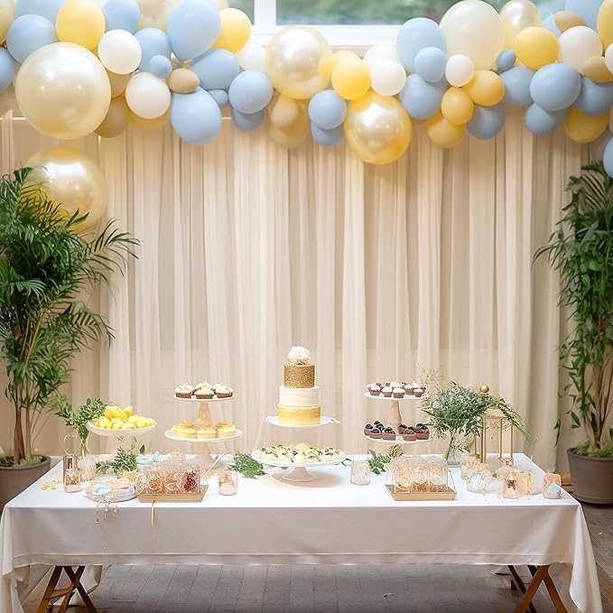 10x10ft Champagne Tulle Backdrop Curtain for Parites, Sheer Backdrop Curtains for Wedding Baby Shower Birthday Party Photo Shoot Decorations